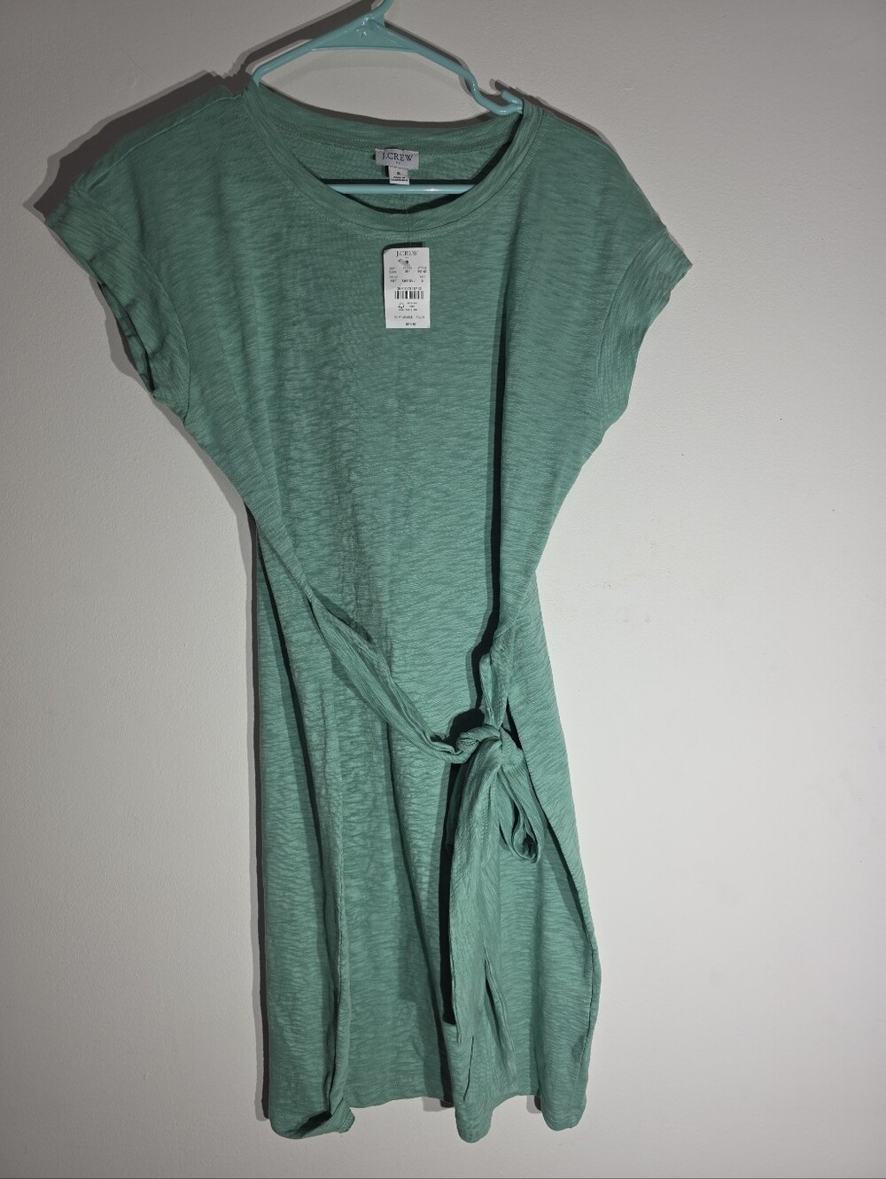 J. Crew Mint Green Midi Tie-Waist Dress